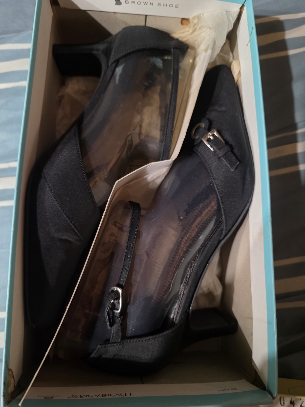Life Stride Black Pointed Toe Mary Jane Heels with Buckle With Box